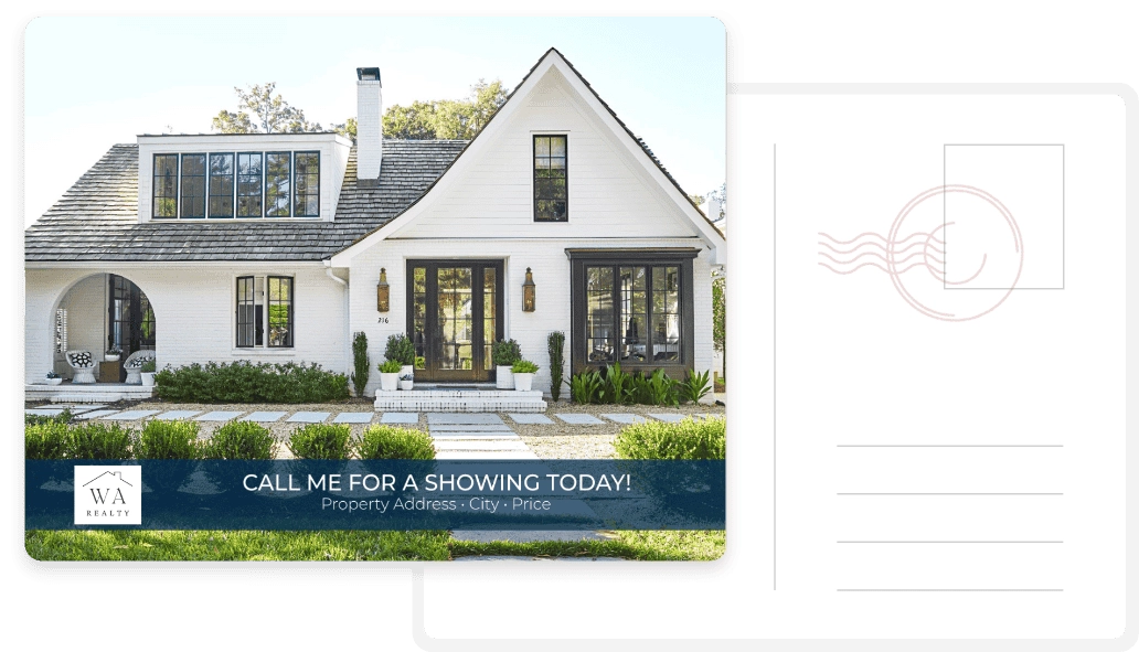 Branded real estate postcards for client marketing