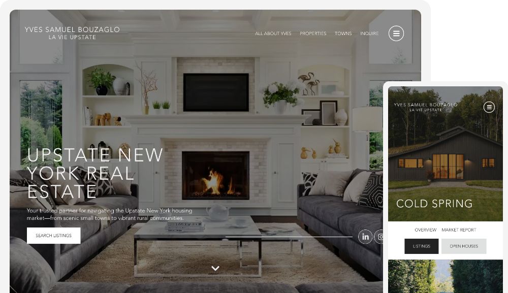 La Vie Upstate custom single-agent website showcasing luxury properties
